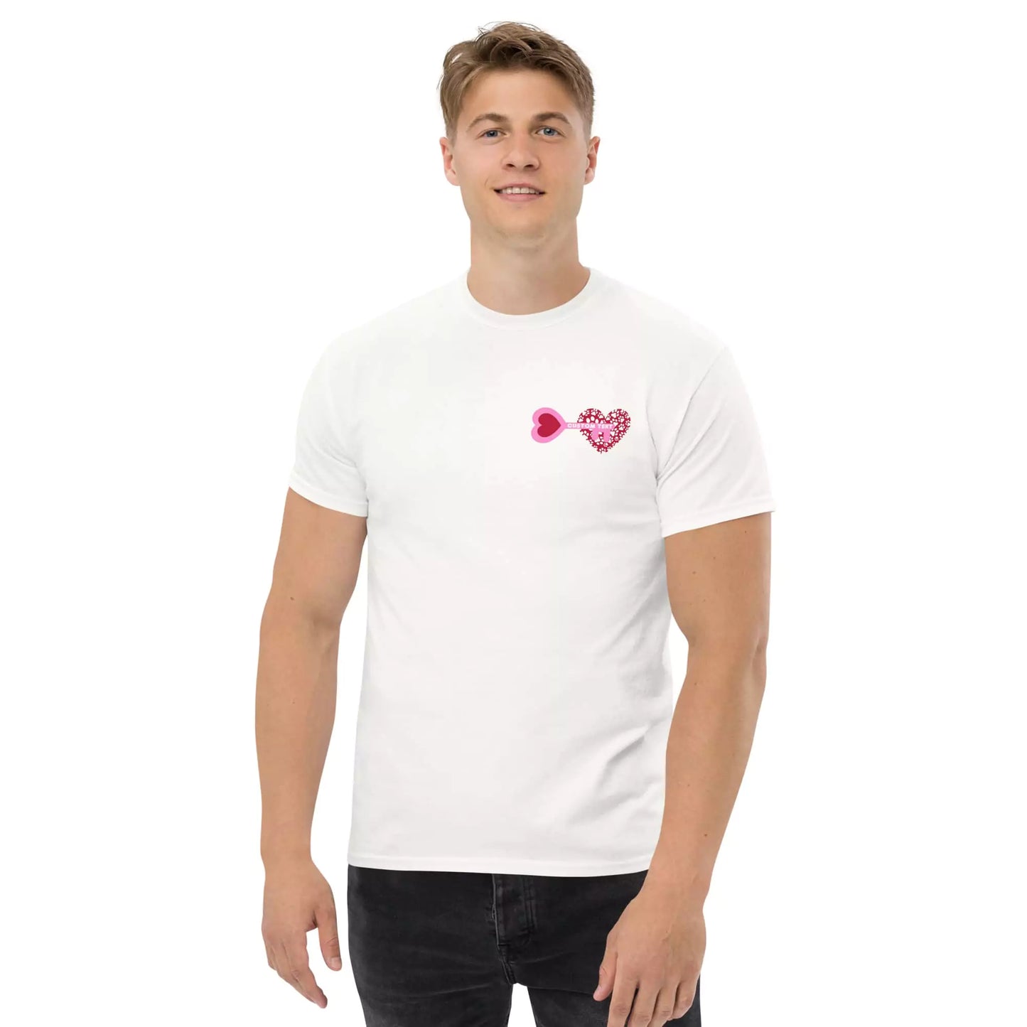 Shop Personalized My Dog Holds the Pink Key to My Red Heart T-Shirt for Valentine's Day by Boogs & Boop.