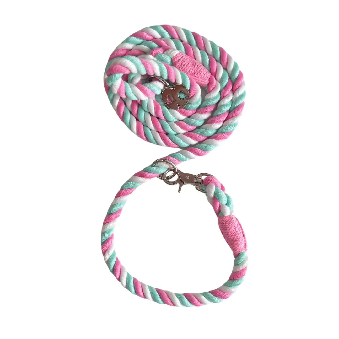 Shop Rope Dog Leash Collar Combo - Cotton Candy by Boogs & Boop.