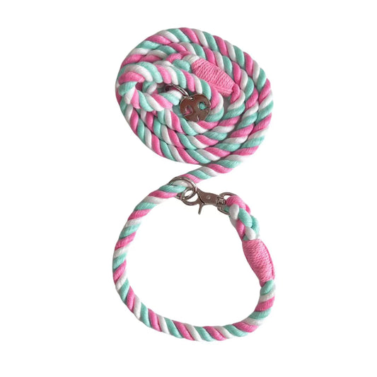 Shop Rope Dog Leash Collar Combo - Cotton Candy by Boogs & Boop.