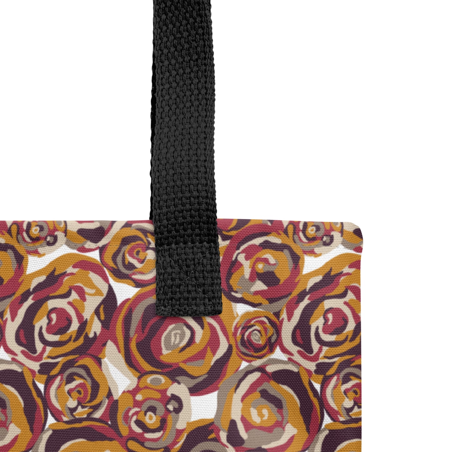 Shop Roses Are Red Tote Bag with black straps by Boogs & Boop.