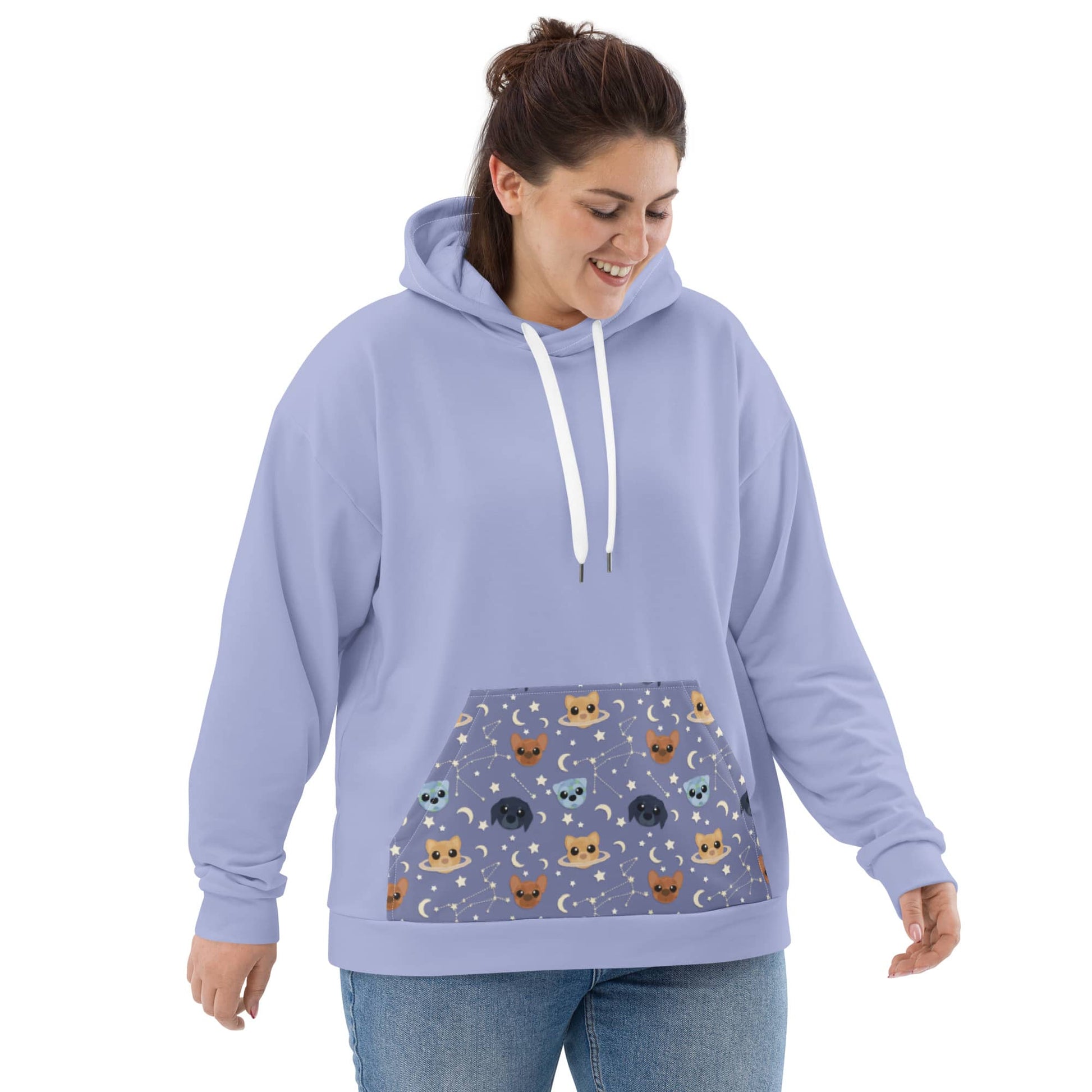 Shop plus-size Astro-Mutts Unisex Pullover Hoodie for dog moms by Boogs & Boop.