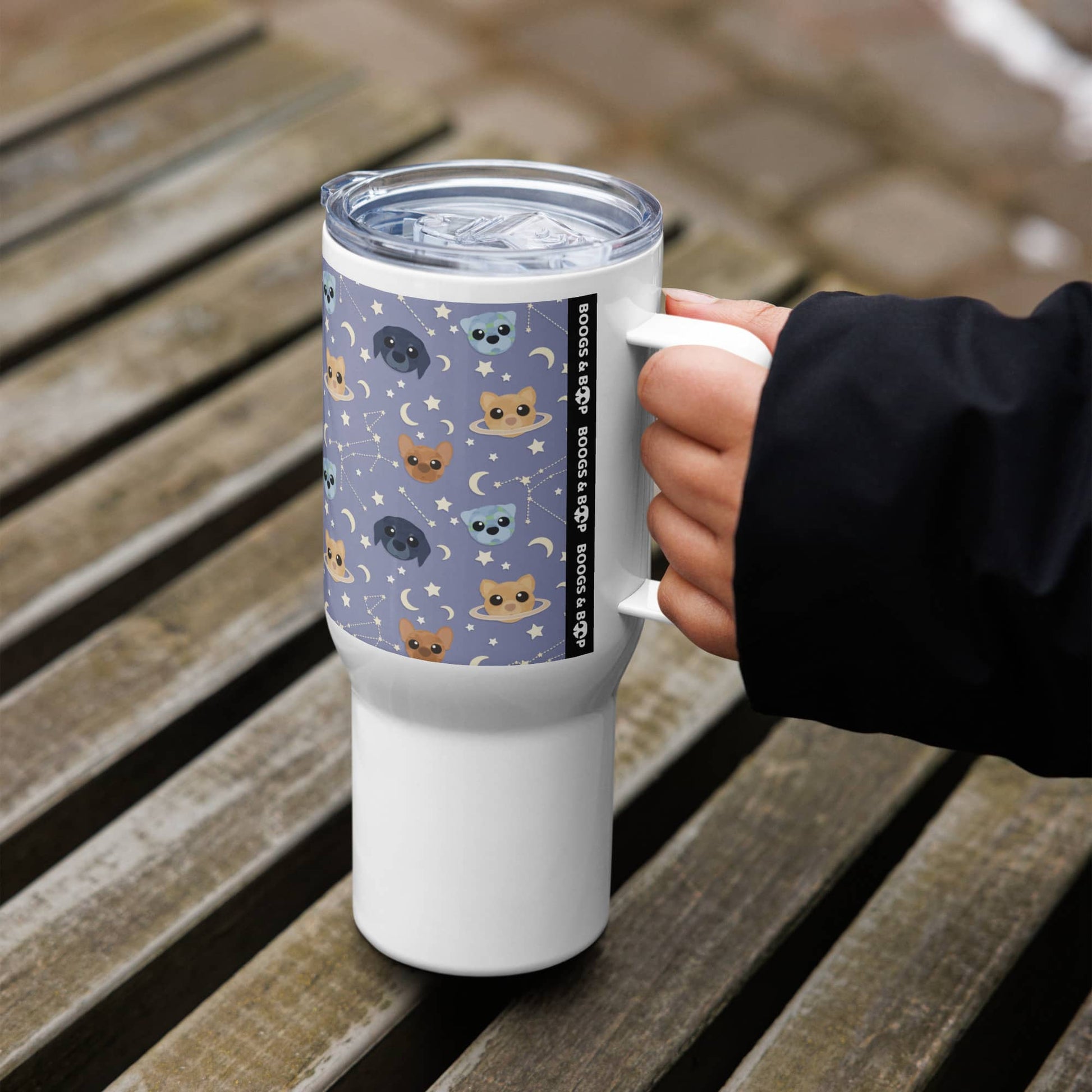 Shop Astro-Mutts Travel Mug with handles by Boogs & Boop.