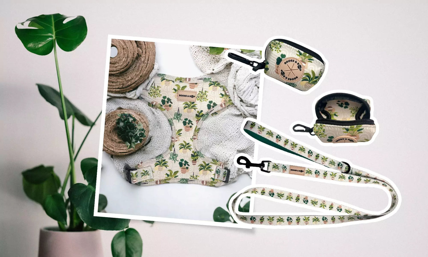 Boho Botanical Print Dog Accessories Collection Early Access Sign Ups