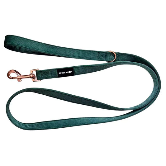 Shop Corduroy Fabric Dog Leash - Moss Green by Boogs & Boop.