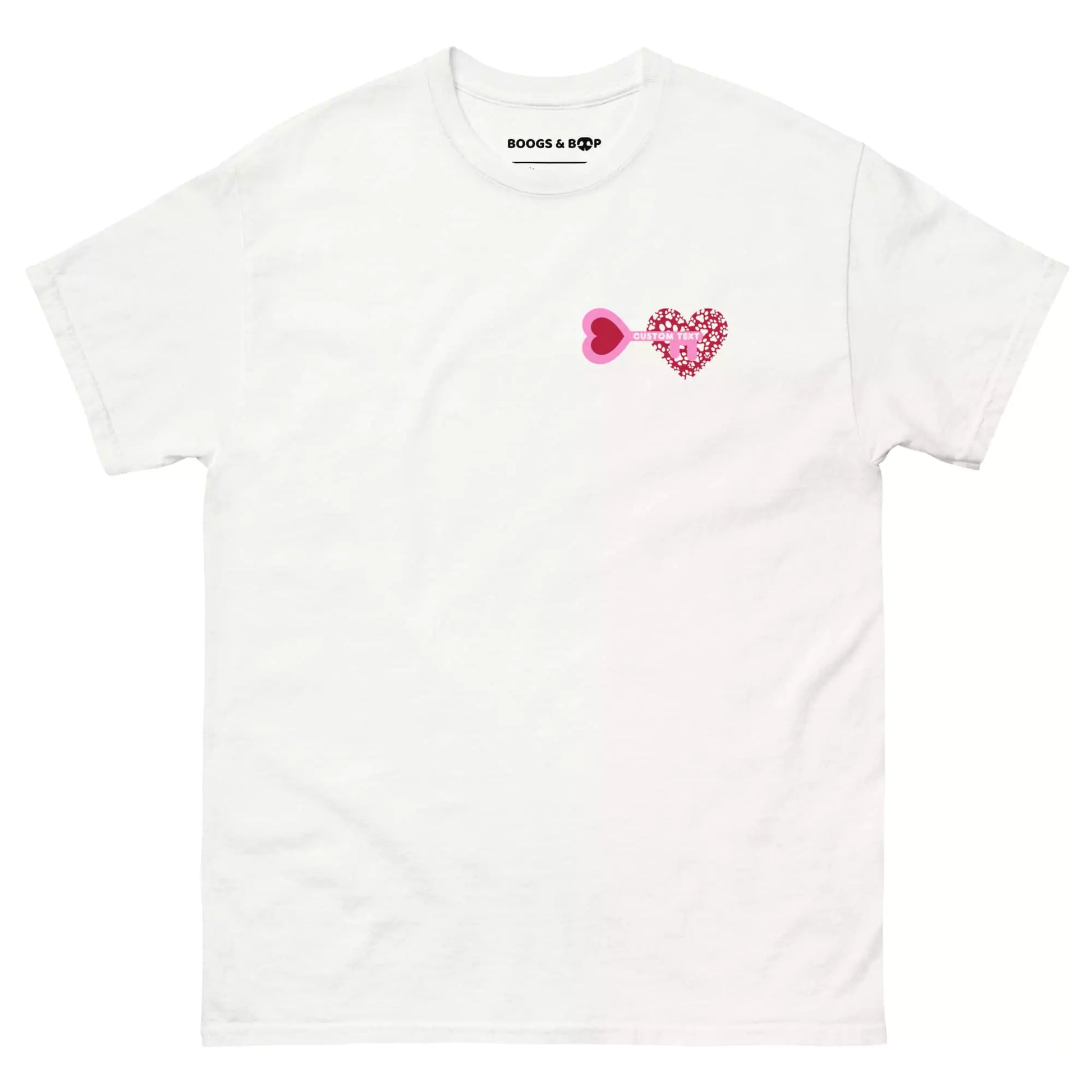 Shop Personalized My Dog Holds the Pink Key to My Red Heart T-Shirt by Boogs & Boop.