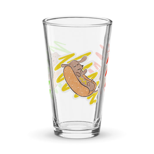 Hot Dog Lover Shaker Pint Glass (16 oz)