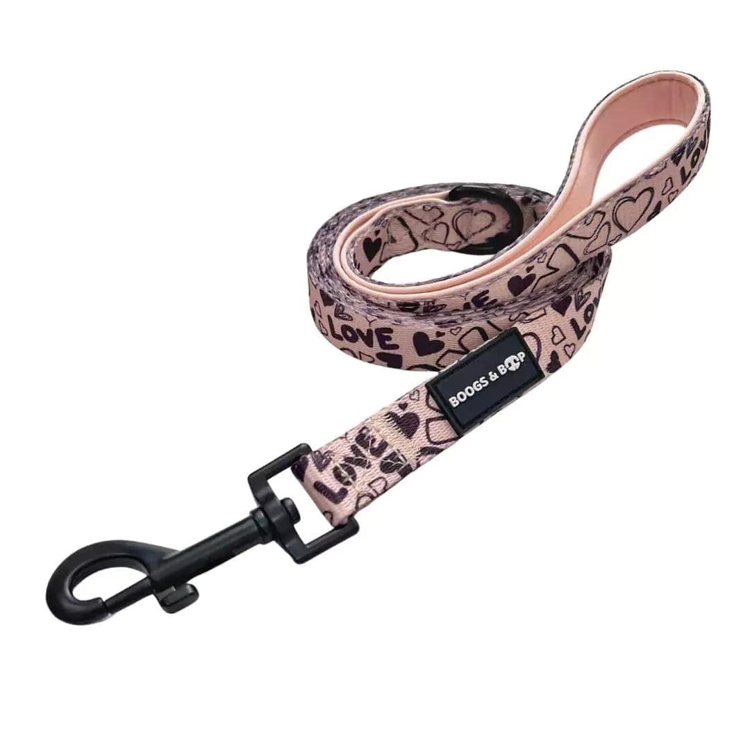 Shop Signature Love Print Fabric Dog Leash by Boogs & Boop.