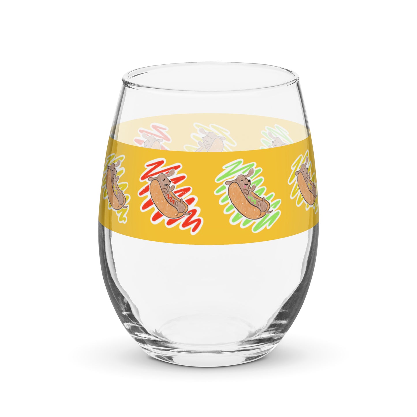Hot Dog Lover Stemless Wine Glass (15 oz) - Boogs & Boop