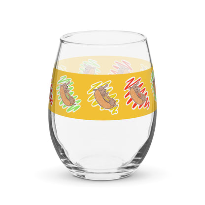 Hot Dog Lover Stemless Wine Glass (15 oz) - Boogs & Boop