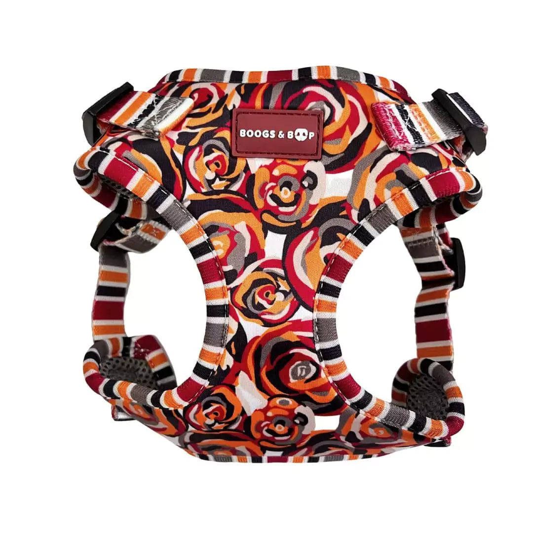 Shop Step-In Roses Are Red Print Dog Harness by Boogs & Boop.