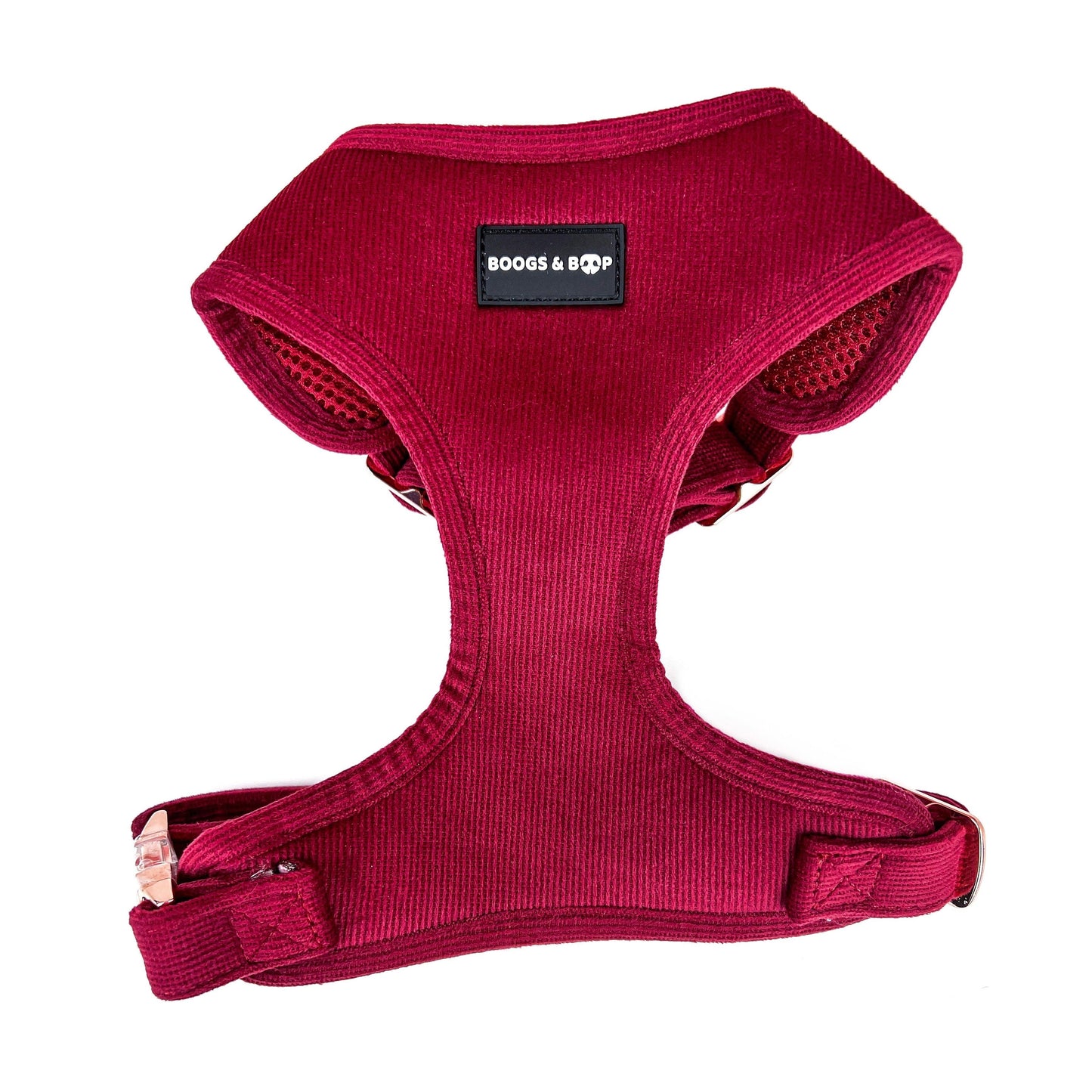 Shop Thick, Durable, and Adjustable Corduroy Dog Harness Berry by Boogs & Boop