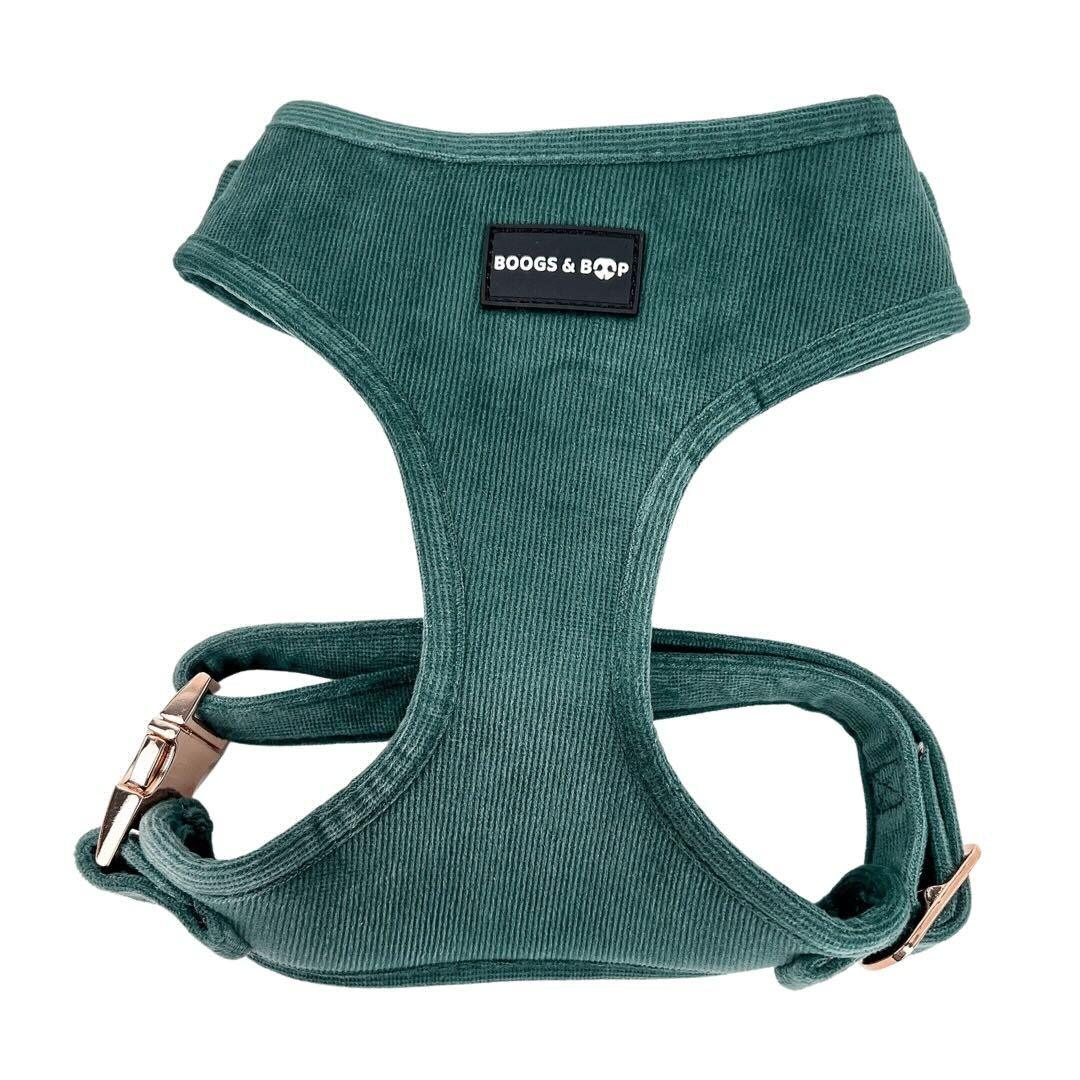 Shop Ridged, Durable, and Cozy Corduroy Dog Harness Moss by Boogs & Boop