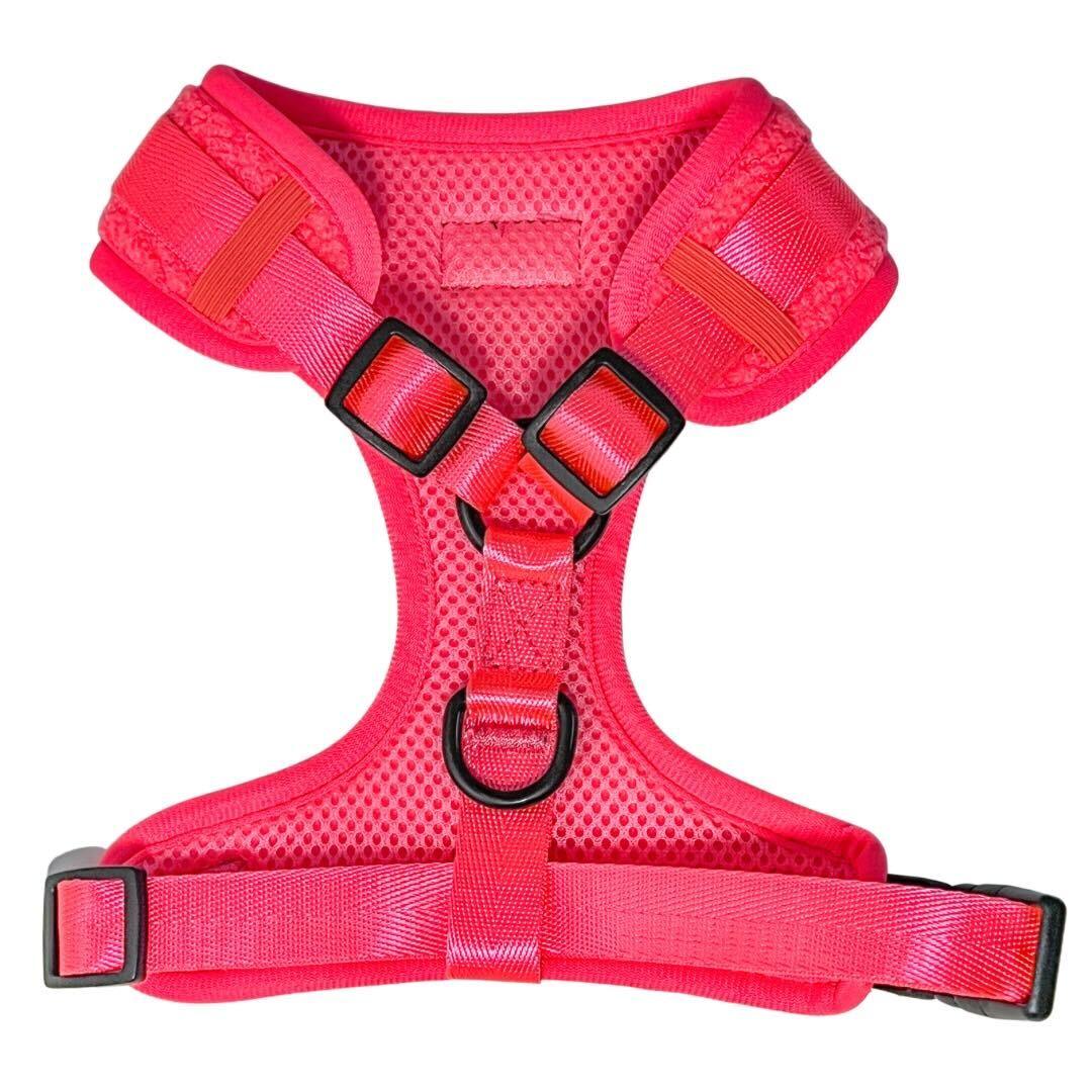 Shop Adjustable Teddy Fabric Dog Harness Fluorescent Pink by Boogs & Boop