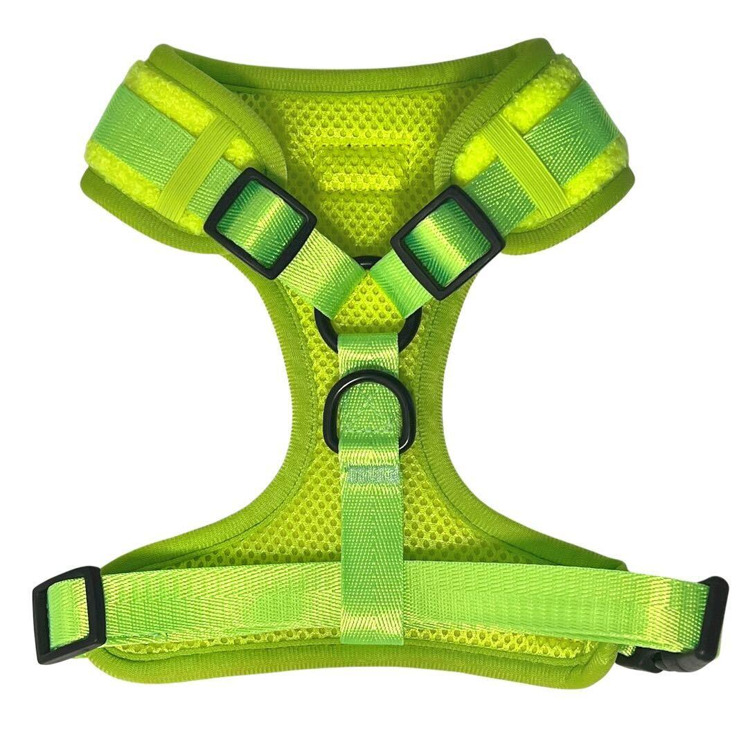 Shop Adjustable Teddy Fabric Dog Harness Highlighter Yellow by Boogs & Boop
