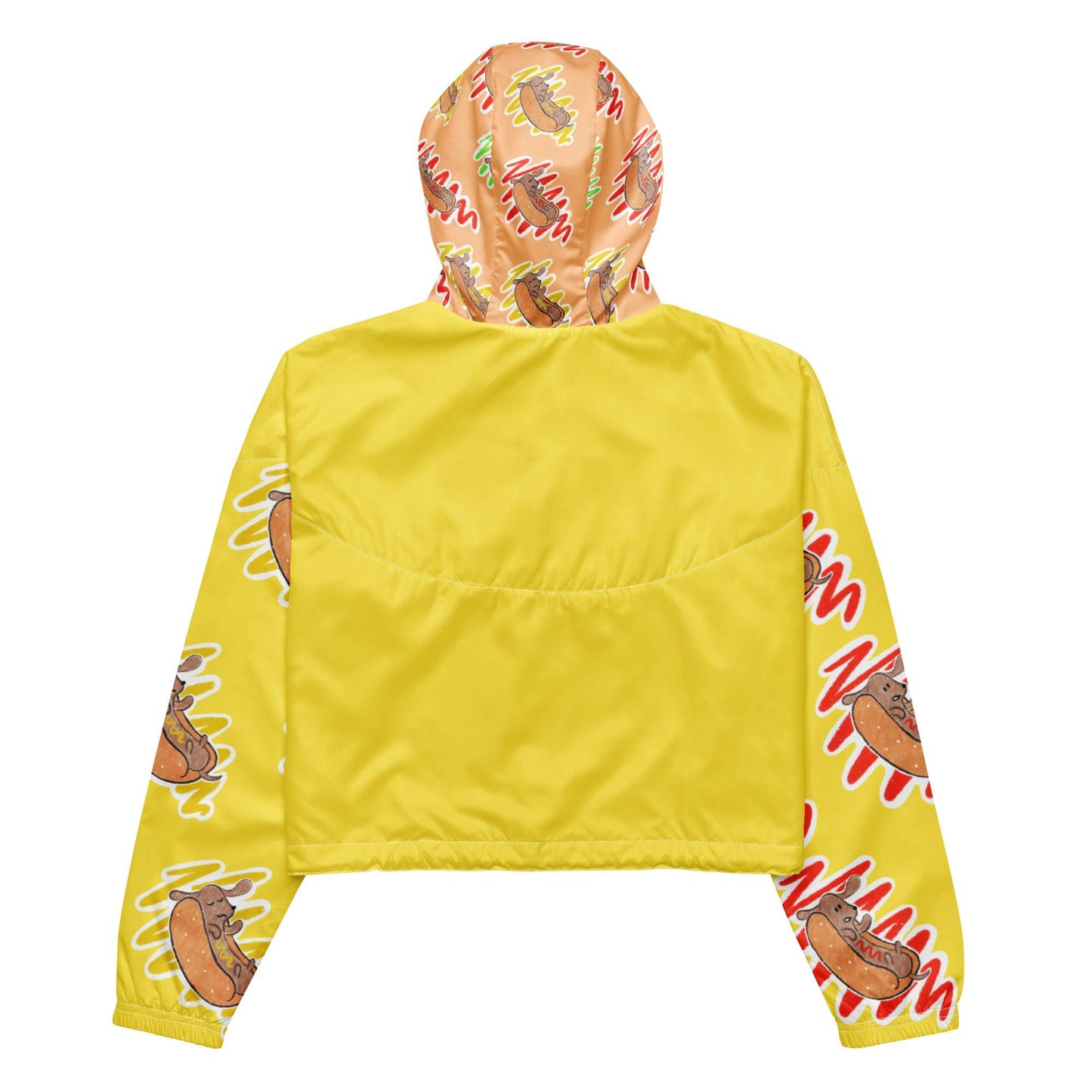 Shop Yellow and Orange Dachshund Print Cropped Raincoat by Boogs & Boop