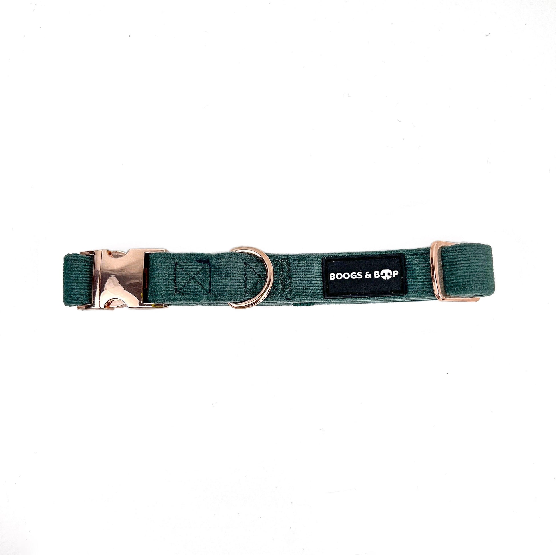 Shop Thick, Durable, and Adjustable Corduroy Dog Collar Moss by Boogs & Boop.