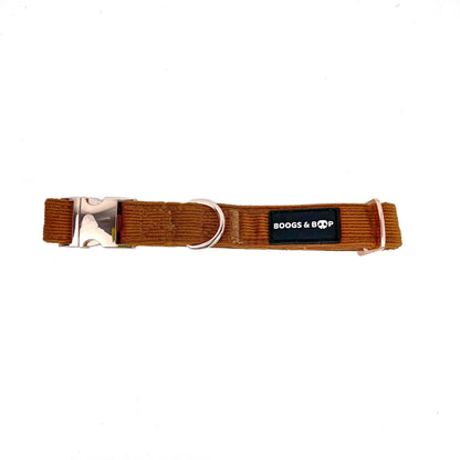 Shop Thick, Durable, and Adjustable Corduroy Dog Collar - Rust by Boogs & Boop.
