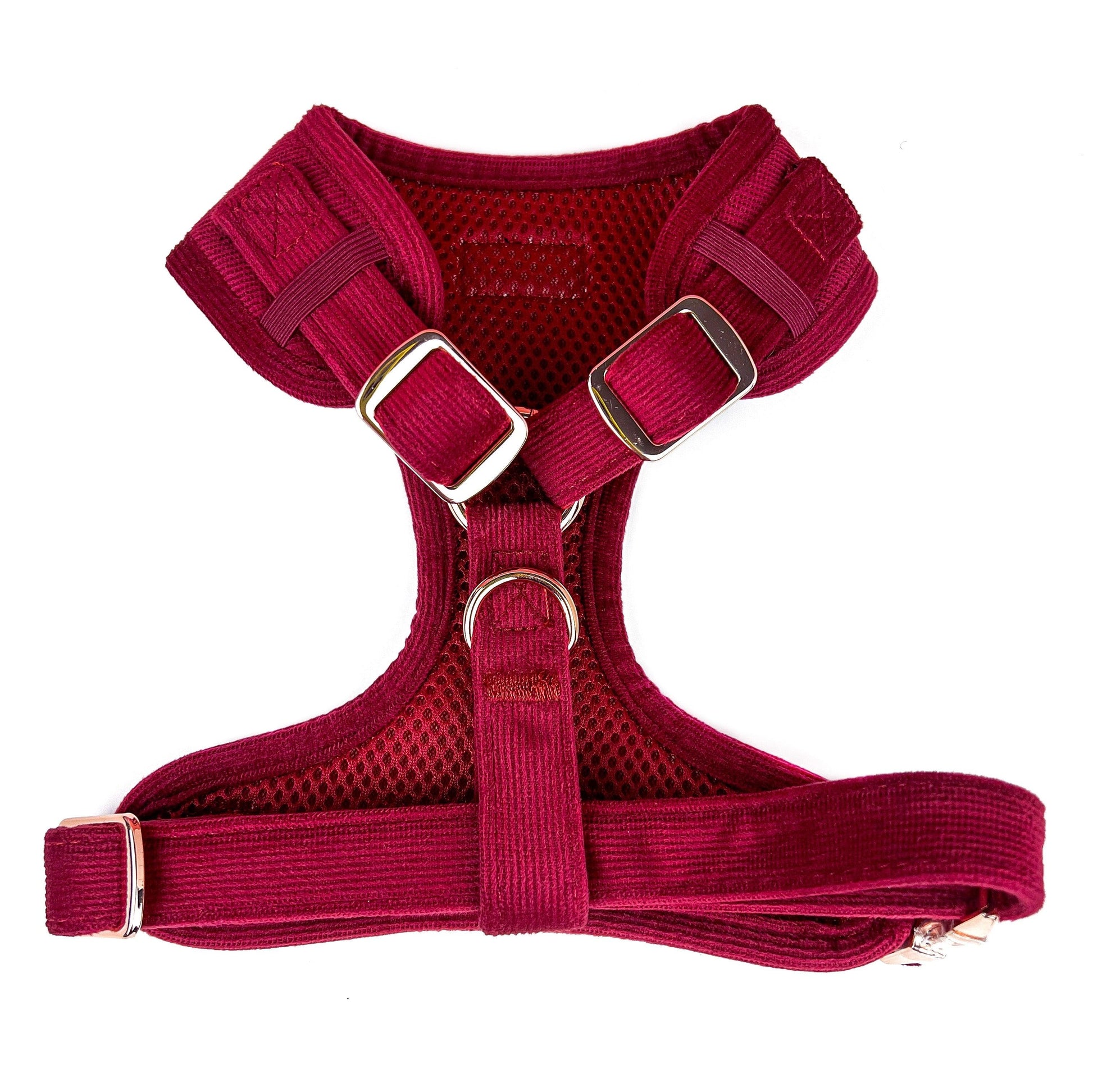 Shop Cozy, Durable, and Adjustable Corduroy Dog Harness Berry by Boogs & Boop