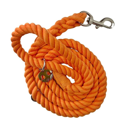 Shop Rope Leash - Clementine Orange by Boogs & Boop.