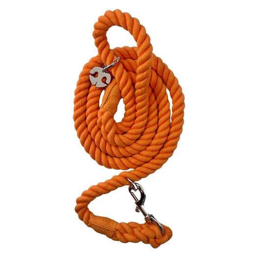 Shop Rope Leash with Collar - Clementine Orange by Boogs & Boop.