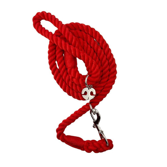 Shop Rope Leash with Collar - Scarlet Red by Boogs & Boop.