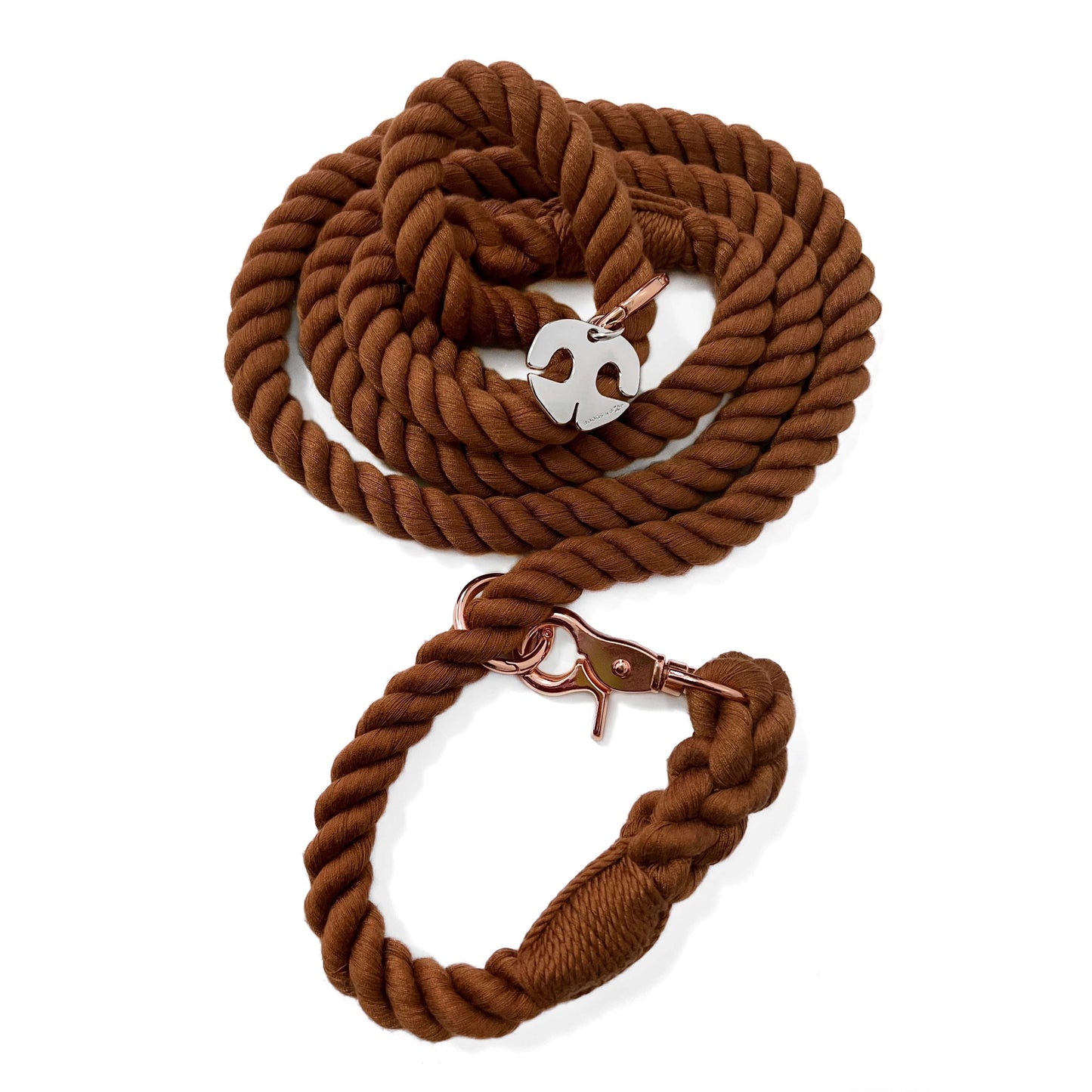 Shop Rope Leash with Collar - Walnut Brown by Boogs & Boop.