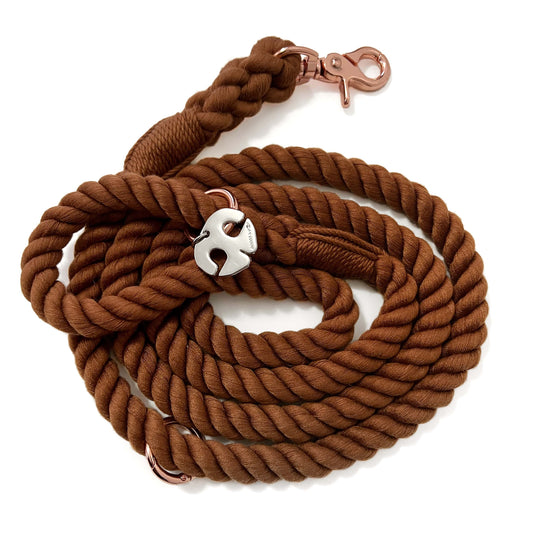 Shop Rope Leash - Walnut Brown by Boogs & Boop.