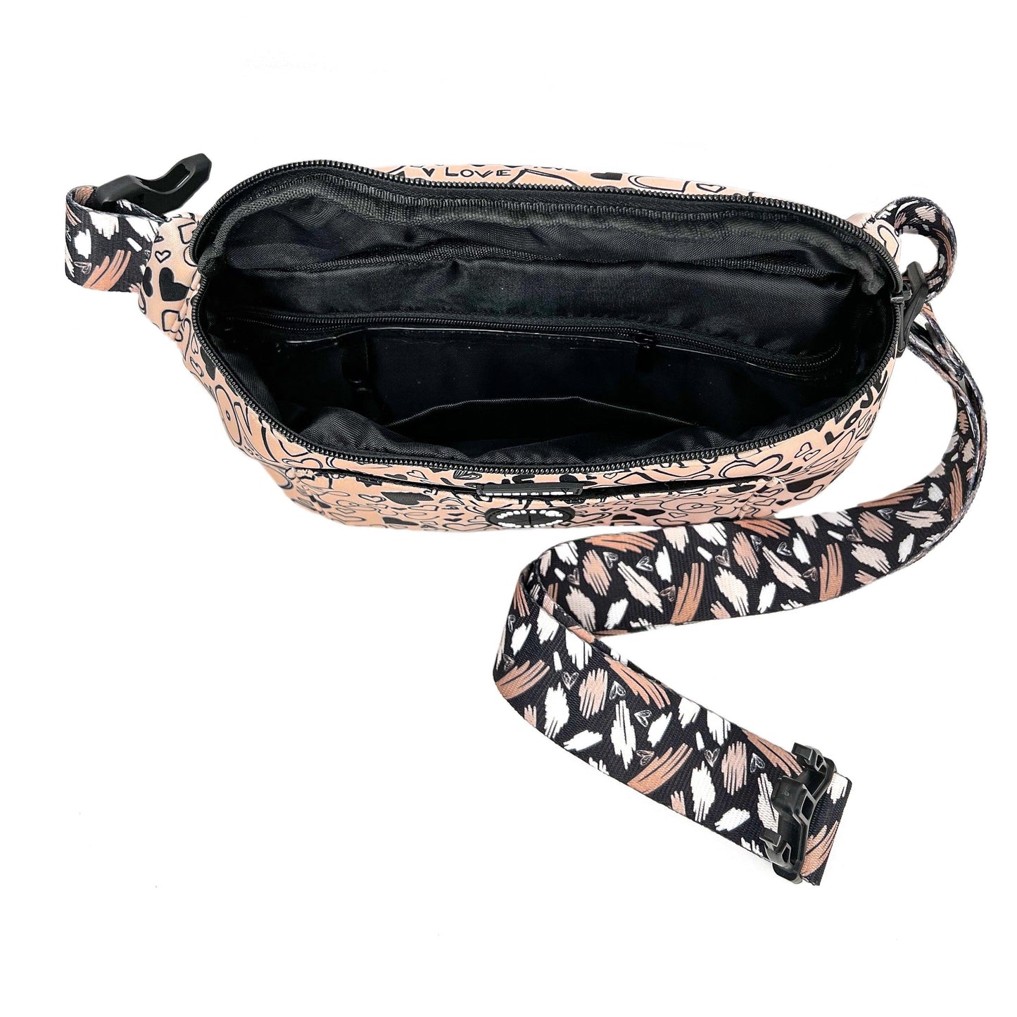 Shop Neutral Print Signature Hip Fanny Pack with Zipper and Pockets by Boogs & Boop
